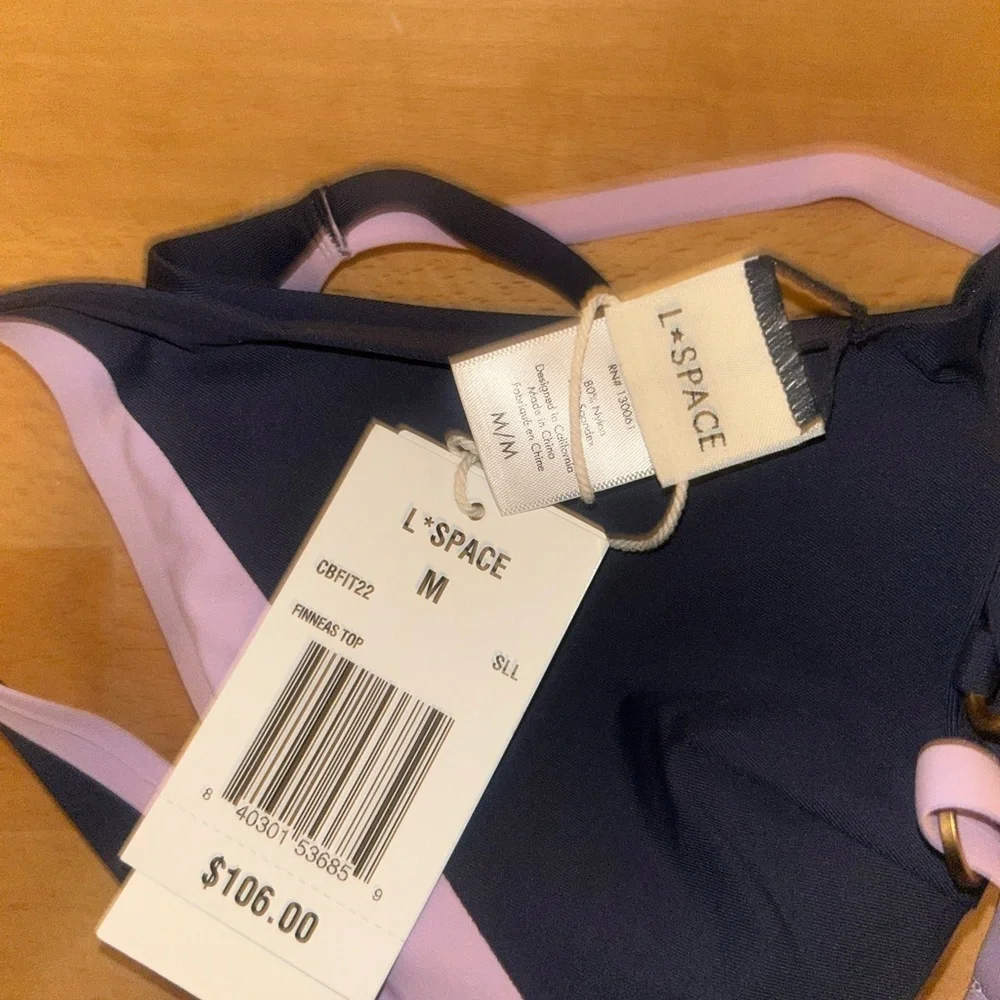 L*Space Finneas Bikini Top Blue purple Size M